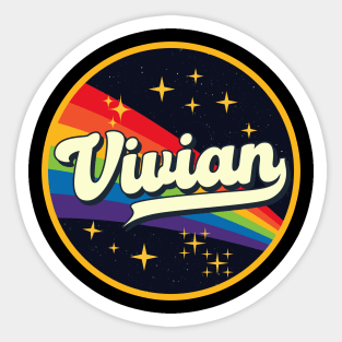 Vivian // Rainbow In Space Vintage Style Sticker